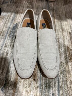 Milano Men's Slip-On Loafers in Light Beige Canvas